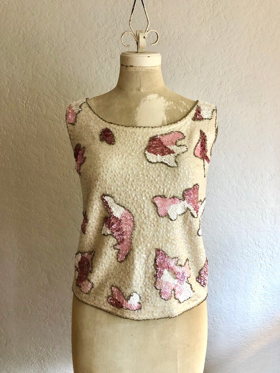 Vintage 1950’s Beaded Knit Top