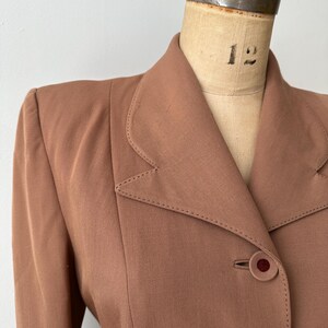 Vintage 1940s Beige Gabardine Suit Jacket | Blazer image 9