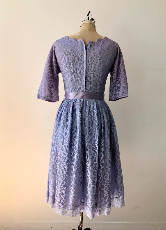 Vintage 1950s Lilac Lace Dress - image 6