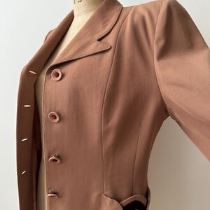 Vintage 1940s Beige Gabardine Suit Jacket | Blazer image 10