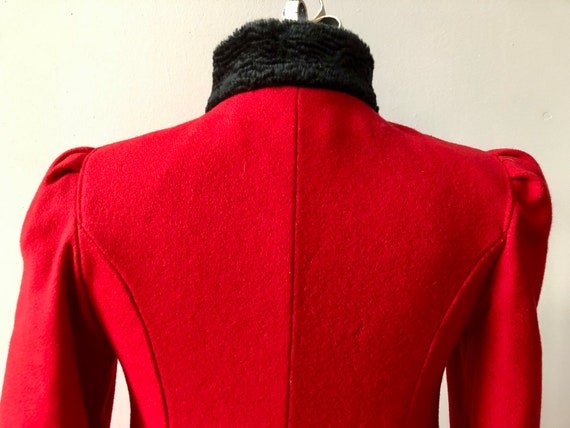 Vintage 1950s Rothschild Red Wool Princess Coat - image 9