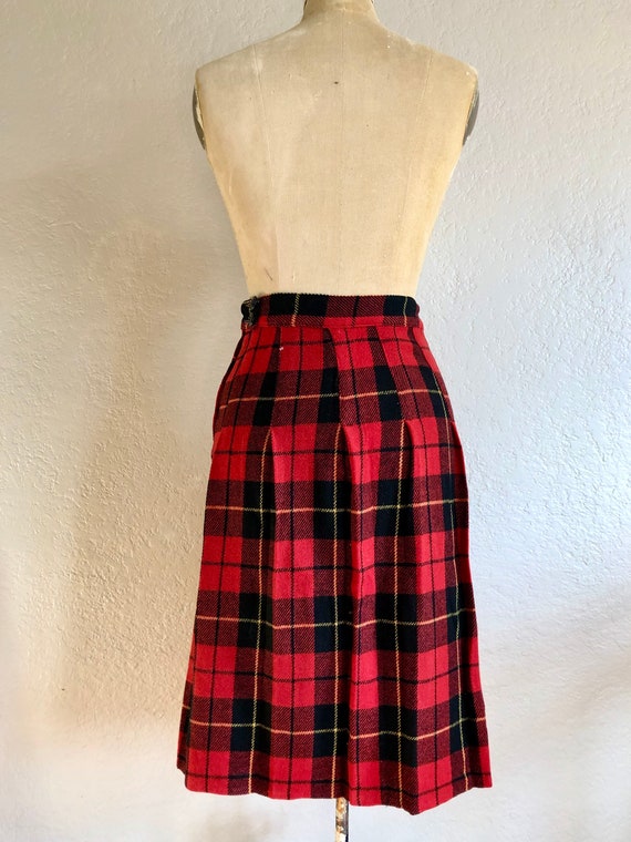 Vintage 1940s Plaid Wool Skirt - image 4