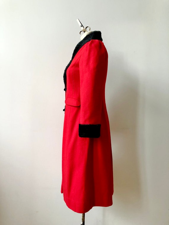 Vintage 1950s Rothschild Red Wool Princess Coat - image 5