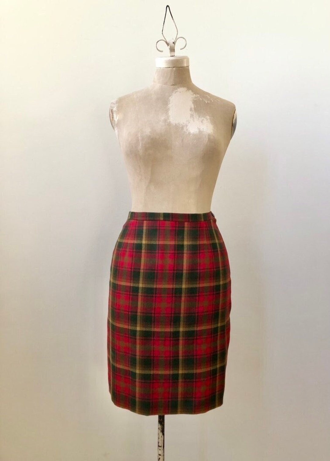 Vintage 1960s Plaid Wool Tartan Skirt Etsy