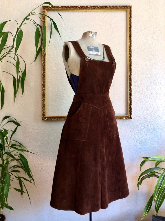 Vintage Suede Pinafore Dress