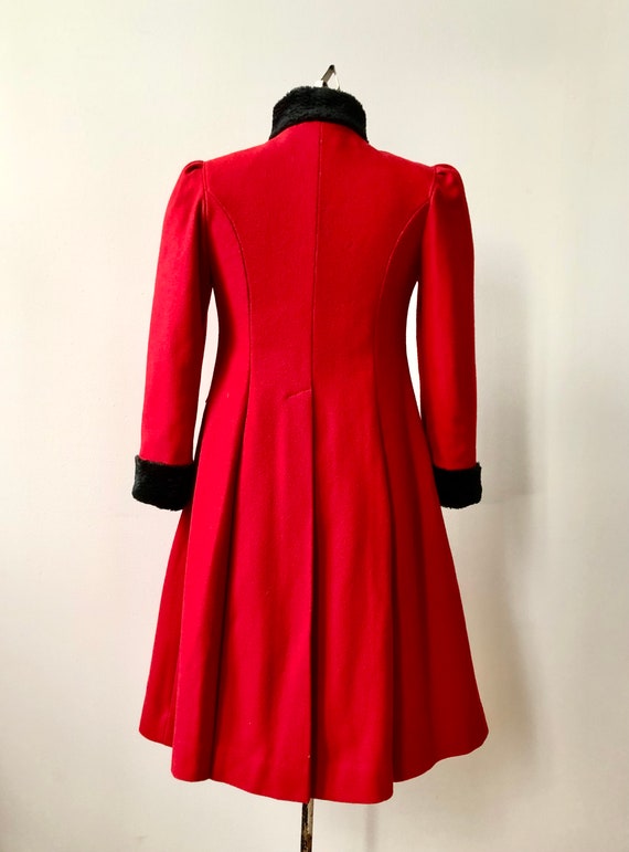 Vintage 1950s Rothschild Red Wool Princess Coat - image 3