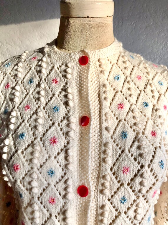 Vintage 1940s Hand Knit Cardigan