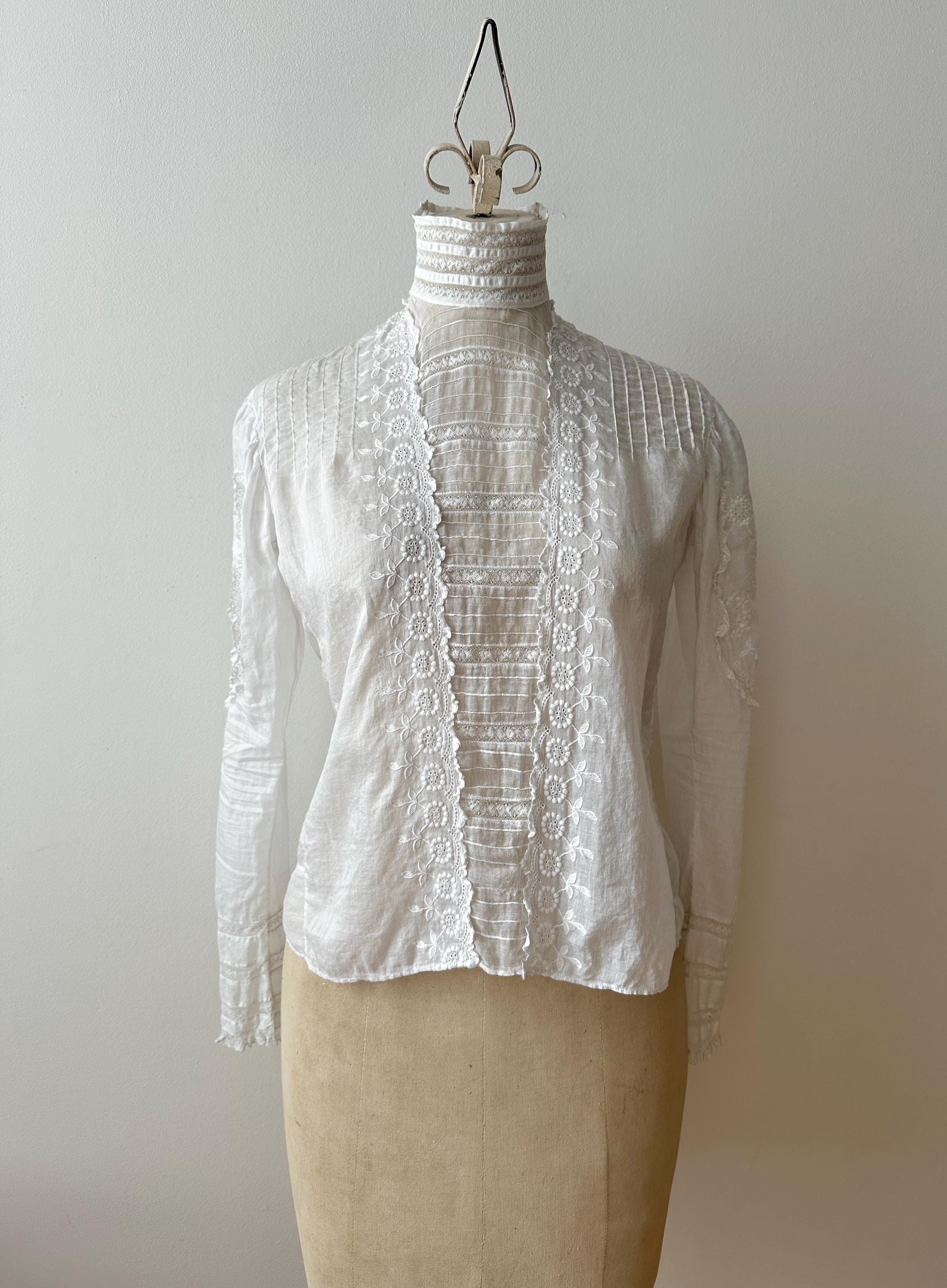 トップス 1910s Edwardian Tulle Lace Blouse 1910s Blouse - Etsy Canada
