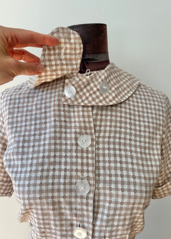 1950s Black and White Gingham Seersucker Jacket