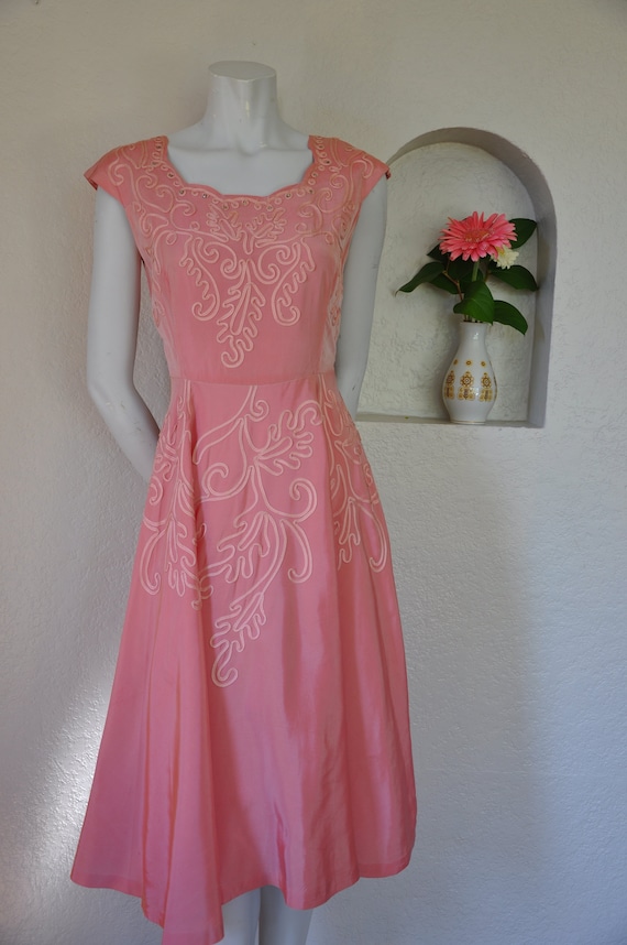 1950's pink party dress