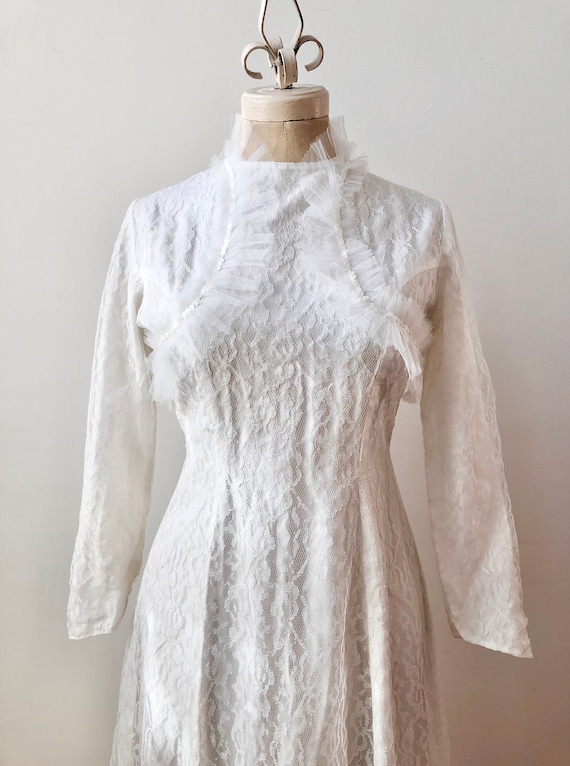 1960s White Lace Maxi Dress 1960s White Lace Maxi Dress