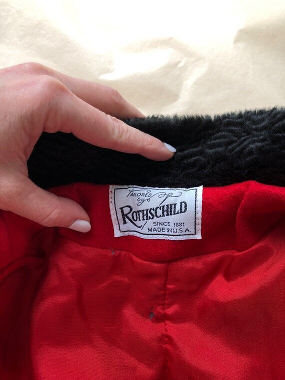 Vintage 1950s Rothschild Red Wool Princess Coat - image 8