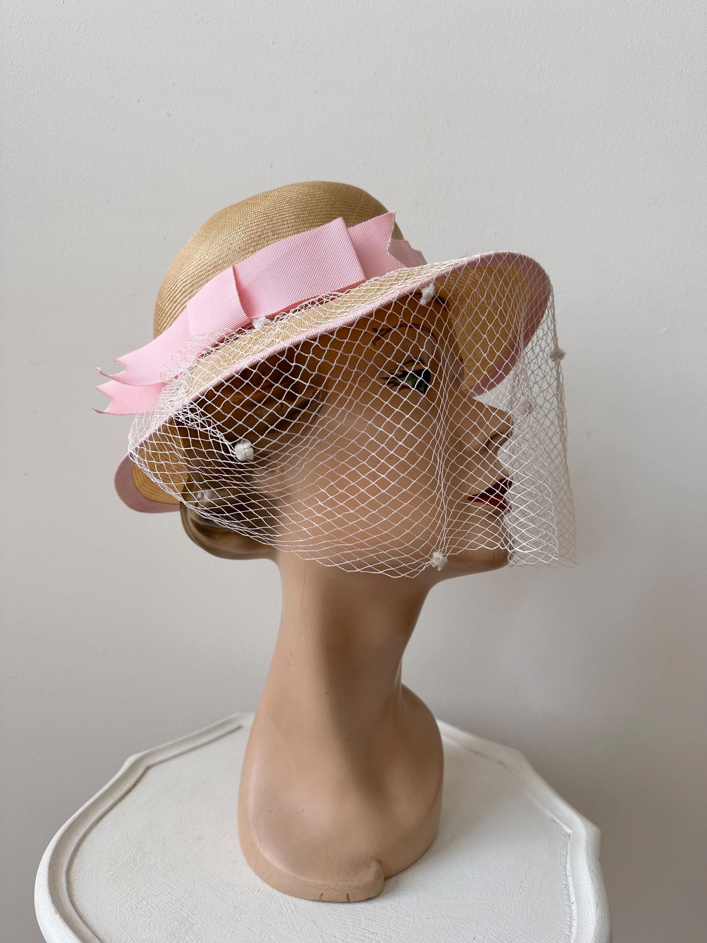 Vintage 1950s Birdcage Veil Summer Hat - Etsy display picture 1