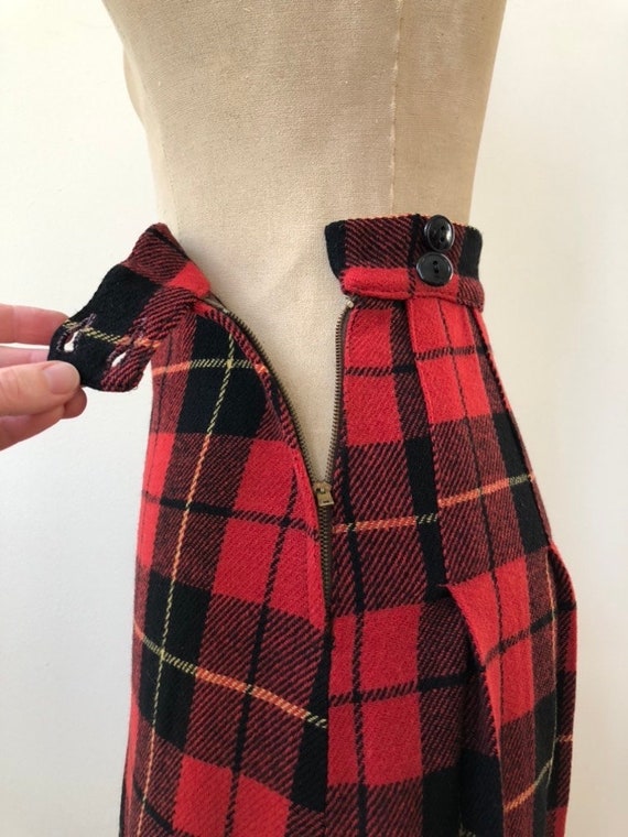 Vintage 1940s Plaid Wool Skirt - image 9