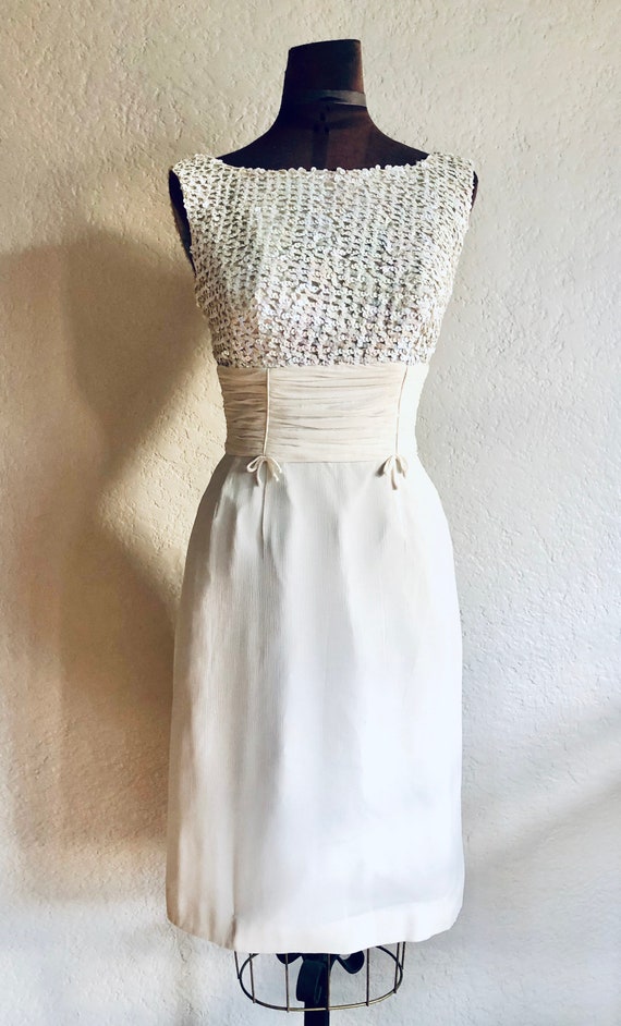 Vintage 1960s Sequin and Chiffon Dress