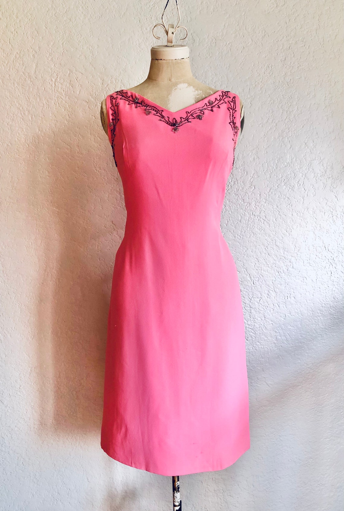 Vintage 1960s Pink Dress M