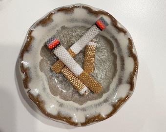 Handmade Gold Beaded Cigarette- Coffee Table Decor