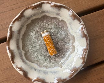 Handmade Beaded Cigarette Butt- coffee table decor
