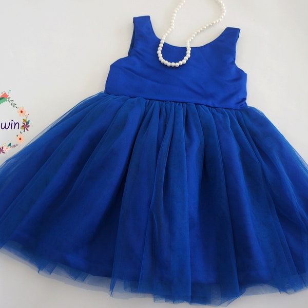 Flower girl dress Royal blue dress Toddler dress Special occasion dress Wedding party dress Girl birthday dress