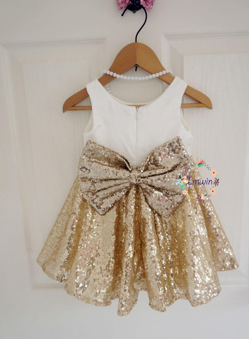 Gold Flower Girl Dress Toddler Girl Dress Girls Party Dress Etsy