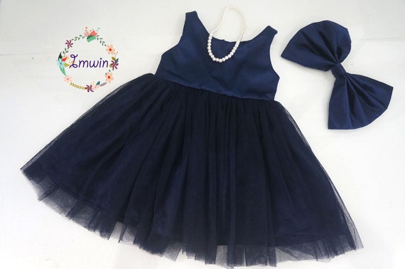 Navy Blue Flower Girl Dress Tulle Dress Girls Dress Special Occasion Flower Girl Dresses Etsy Canada