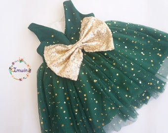 Christmas girls dress Flower girl dress Special occasion New Year Eve Holiday Party Birthday Dress