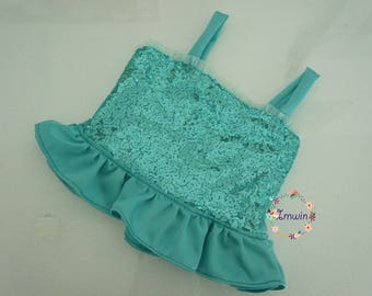 Mermaid top Girl mermaid outfit Sequin mermaid top Girl sequin top Mermaid costume Tank top Girl summer outfit