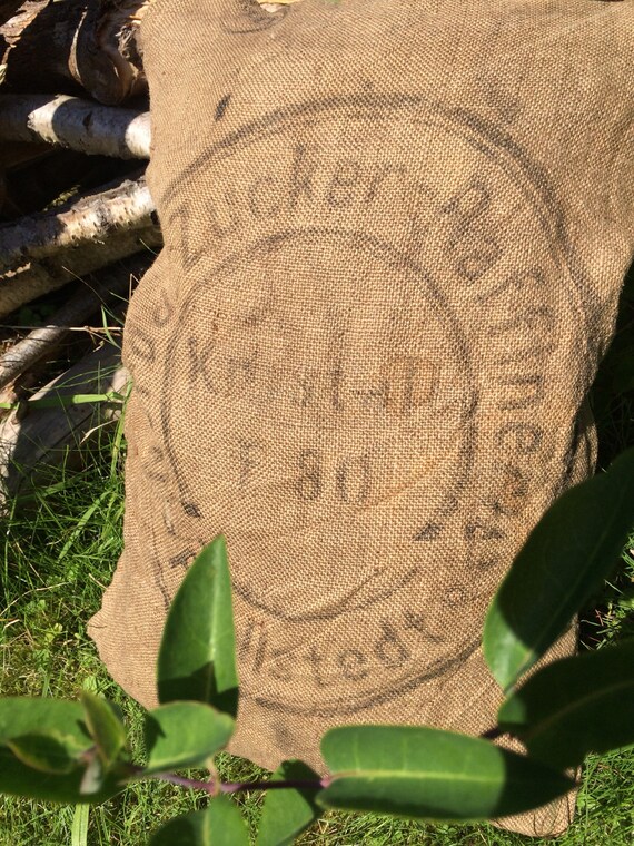 Vintage Grain Pillow Sugar Original Heritage Kissen Bezug aus altem Jute Sack