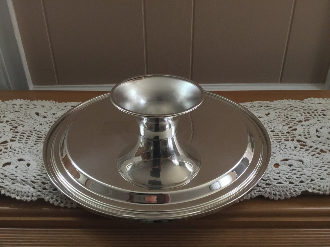Silver Cake Stand, Silver Cake Plate, Footed 12 Silverplated Cake Plate