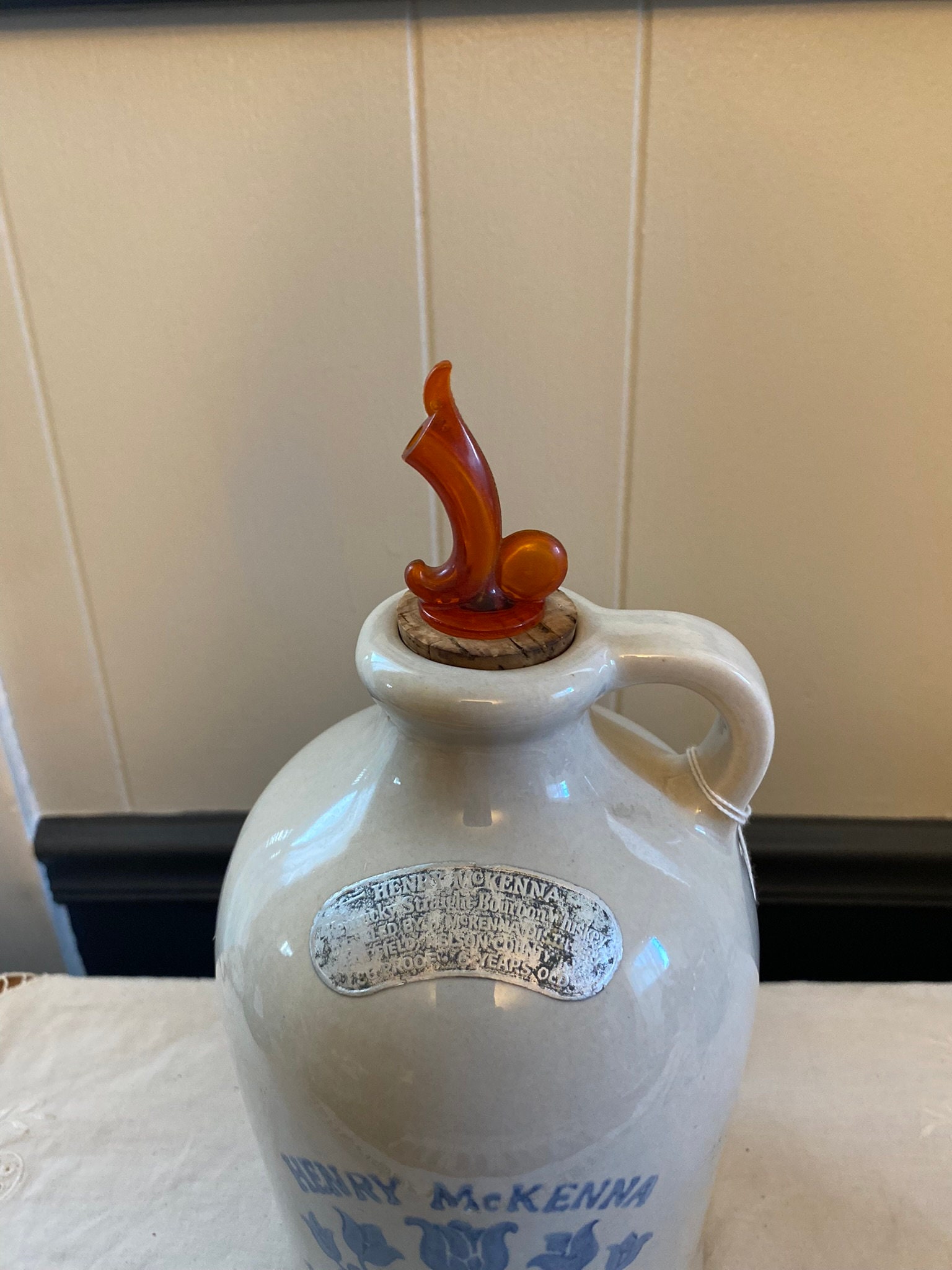 Vintage henry mckenna whiskey jug crock vintage bourbon jug etsy