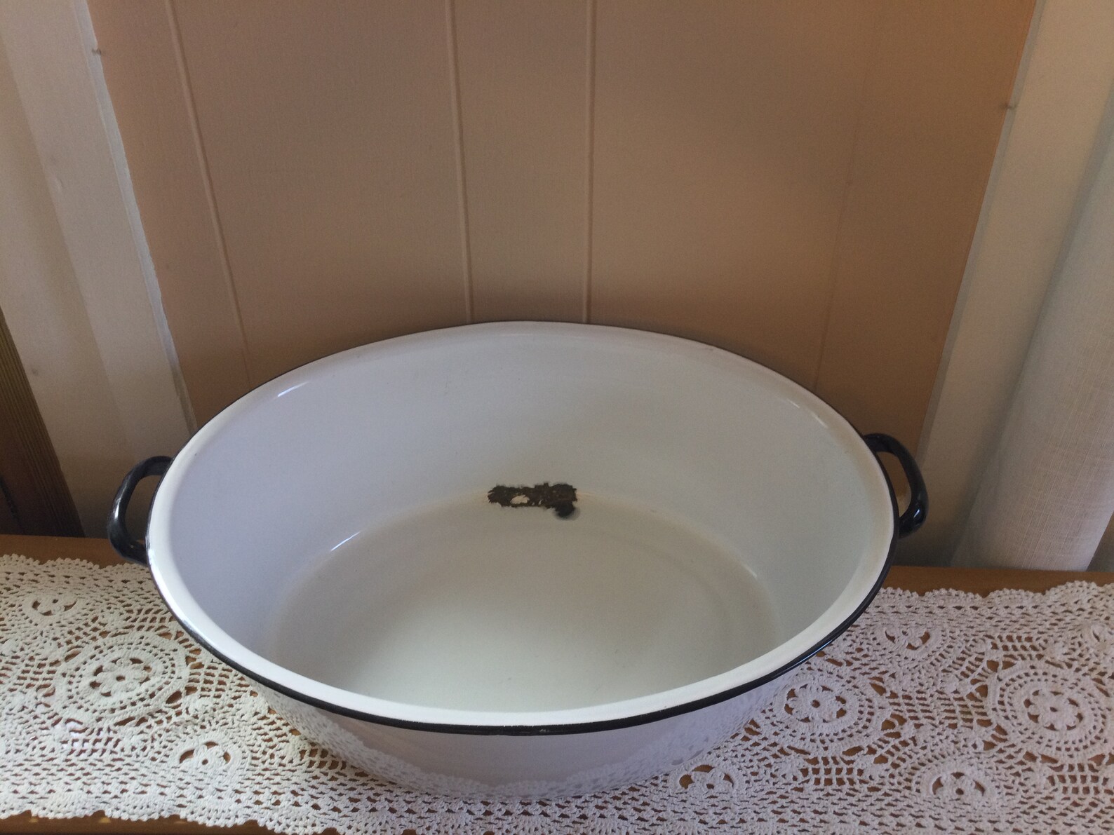 Extra large enamel wash basin with handles rare large wash Etsy