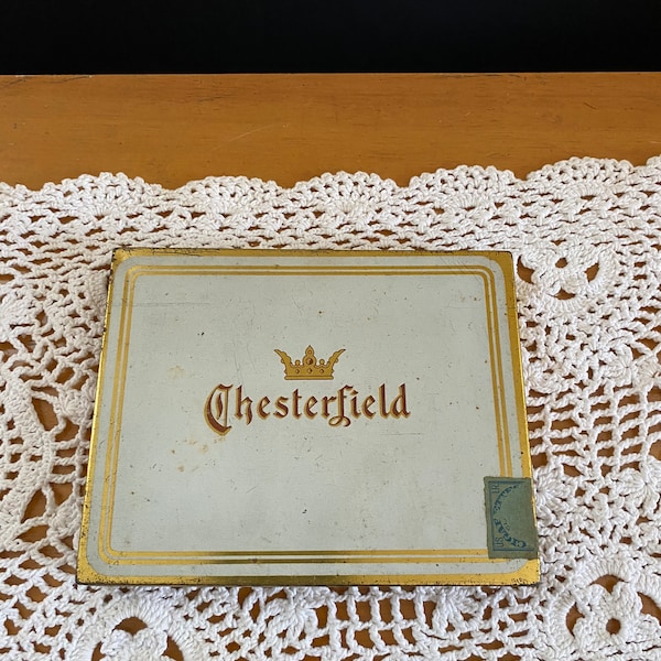 Vintage Chesterfield cigarettes metal box, advertising piece,