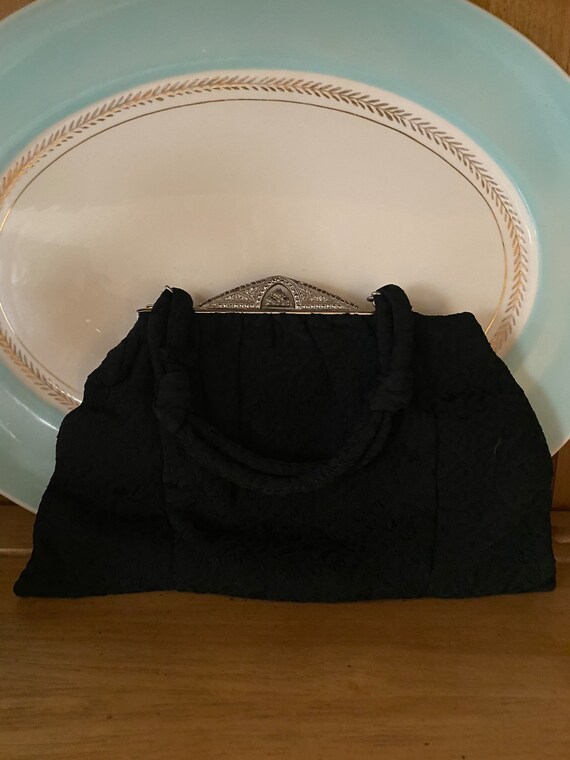 Vintage evening bag black Gem