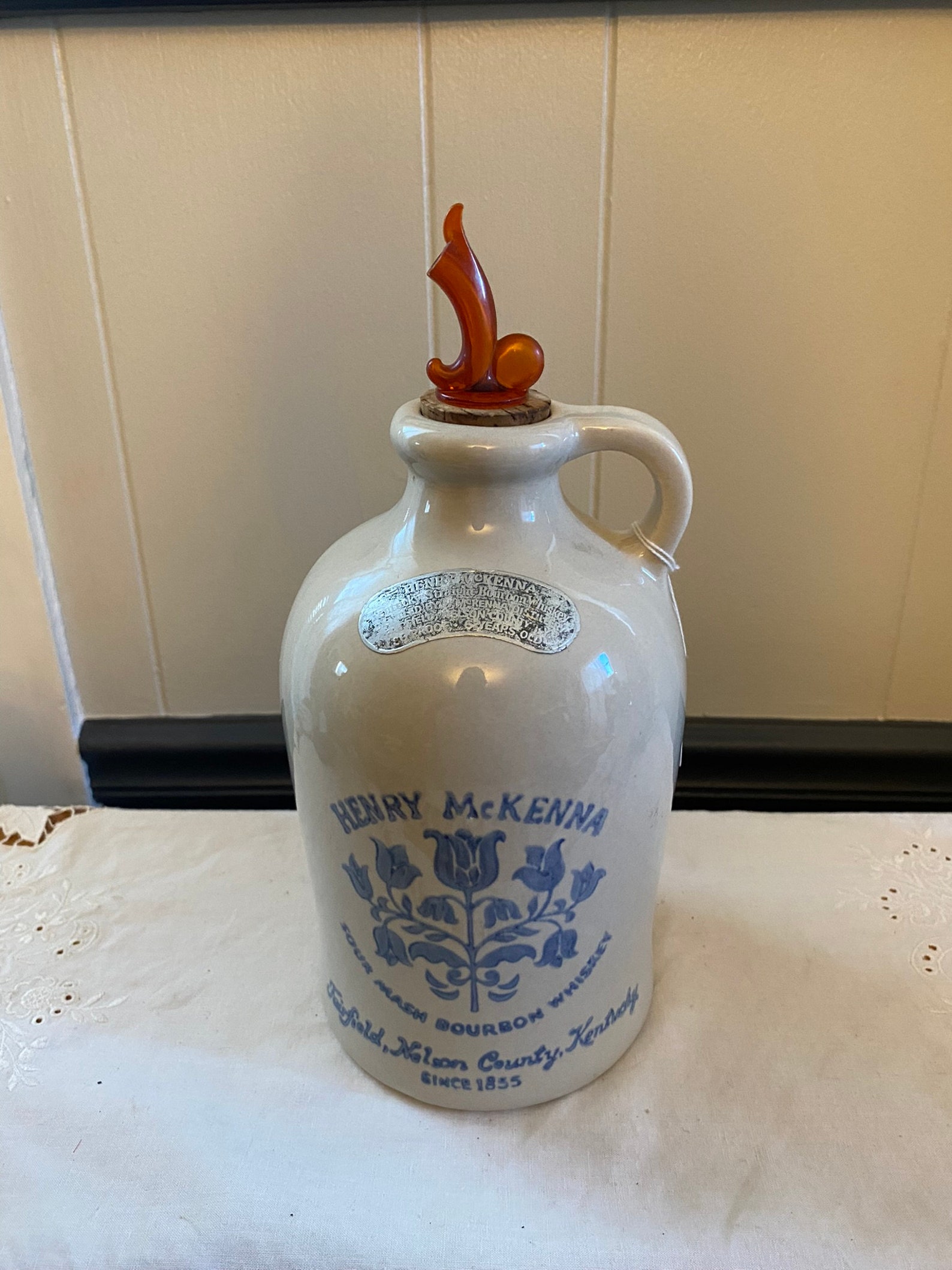 Vintage Henry Mckenna Whiskey Jug Crock Vintage Bourbon Jug Etsy