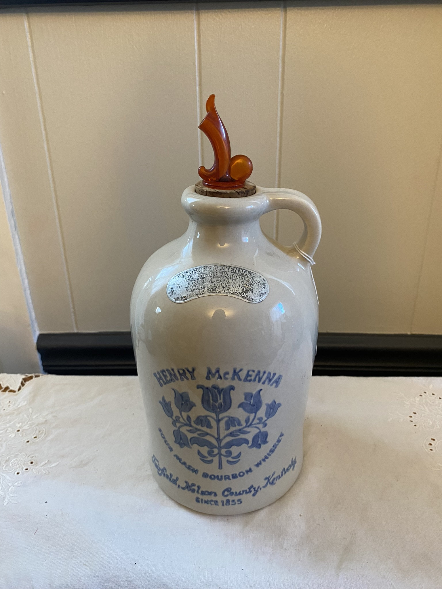 Vintage henry mckenna whiskey jug crock vintage bourbon jug etsy