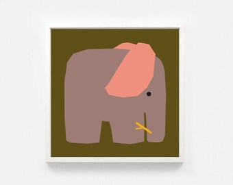 Elephant Print 20x20 cm