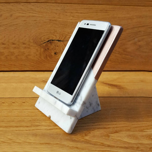 Phone Stand, Phone Stand for Desk, Phone Holder, Smartphone Stand, Charging Station, Docking Station, Minimalist Office Desk Accessories Her