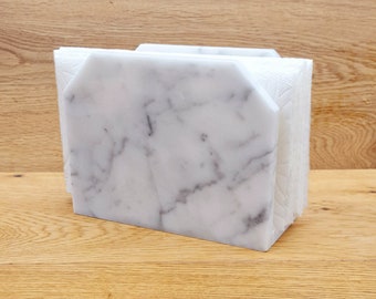 Marble Napkin Holder, Modern Stone Napkin Stand for Kitchen or Dining Decor