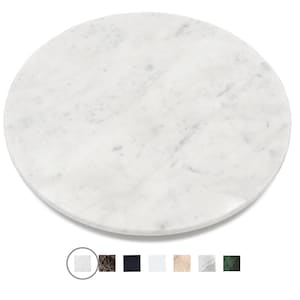 Small Round Carrara Marble Serving Tray | White Vanity Tray | Decorative Platter for Kitchen or Bathroom, 5–12 Inch