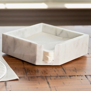 Cocktail Napkin Holder, Modern Marble Napkin Holder for Table, Elegant ...