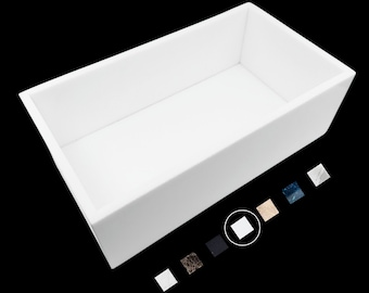Elegant White Thassos Marble Vanity Tray Organizer - 4-Inch Deep Storage, Select Size and Marble Type