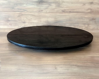 Granite Lazy Susan Turntable, Black Stone Rotating Serving Tray, 14 - 24 Inch 360 Rotation, Kitchen Table Centerpiece