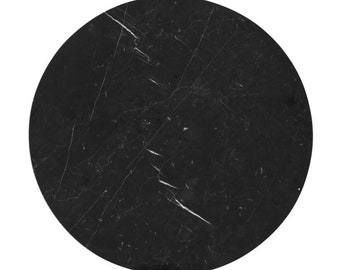 Black Marble Stone Round Table Top in 12, 13, 14, 15, 16, 17, 18, 20, 22, 24 Inch - Custom Tabletop - Polished or Honed