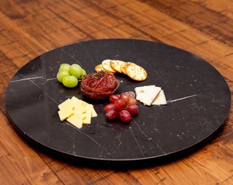 Black Marble Lazy Susan Turntable, Black Marble Lazy Susan, Marble Lazy Susan, Dining Table Centerpiece, Rotating Tray, 18 inch Black Marble