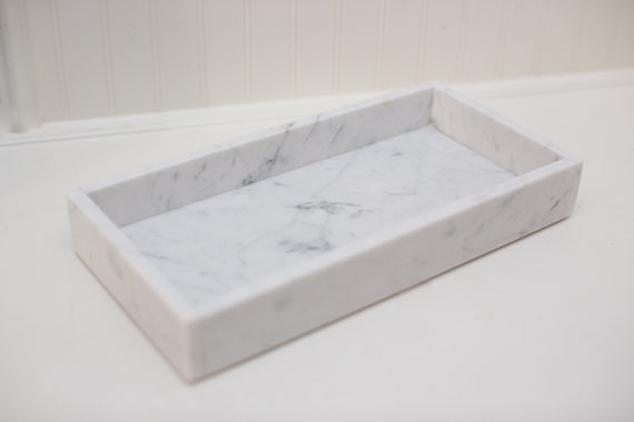 Creative Home Deluxe Champagne Marble Stone Guest Towel, Vanity Tray