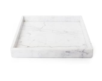 Large Square Marble Tray For Bathroom or Table – Handmade Carrara Marble