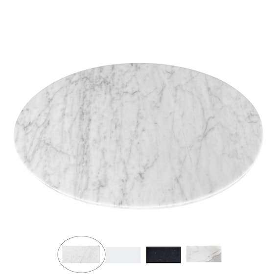 Oval Marble TableTop Serving Tray, Custom Cut to Size Stone, Polished or Honed Finish