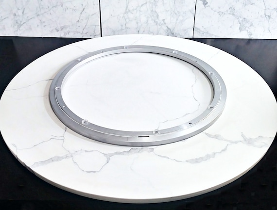 Large Marble Lazy Susan Turntable Centerpiece for Dining Table