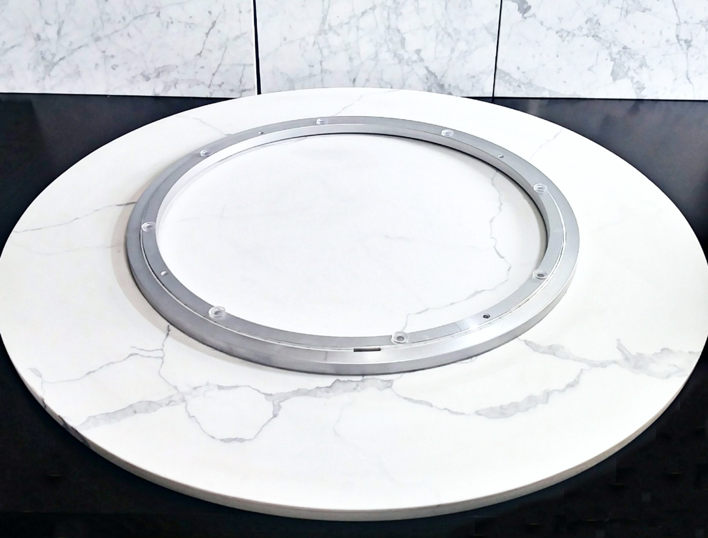 Aliy様　5-1 大理石 置台 Large Marble Lazy Susan Turntable Centerpiece for Dining