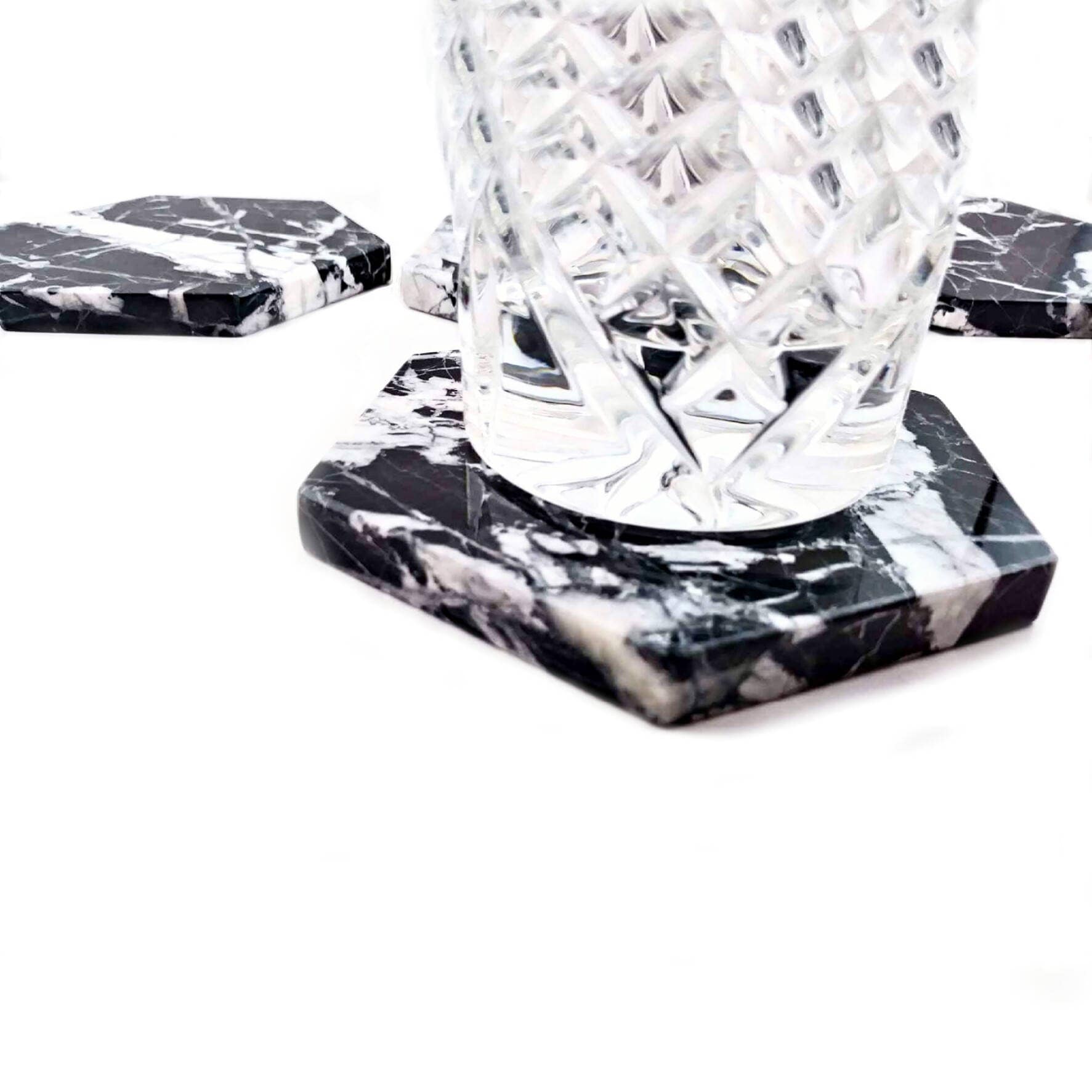 Black Coasters Coasters Marble Coasters Drink Coasters Etsy